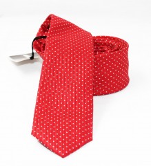                    NM slim szövött nyakkendő - Piros pöttyös Aprómintás nyakkendő
